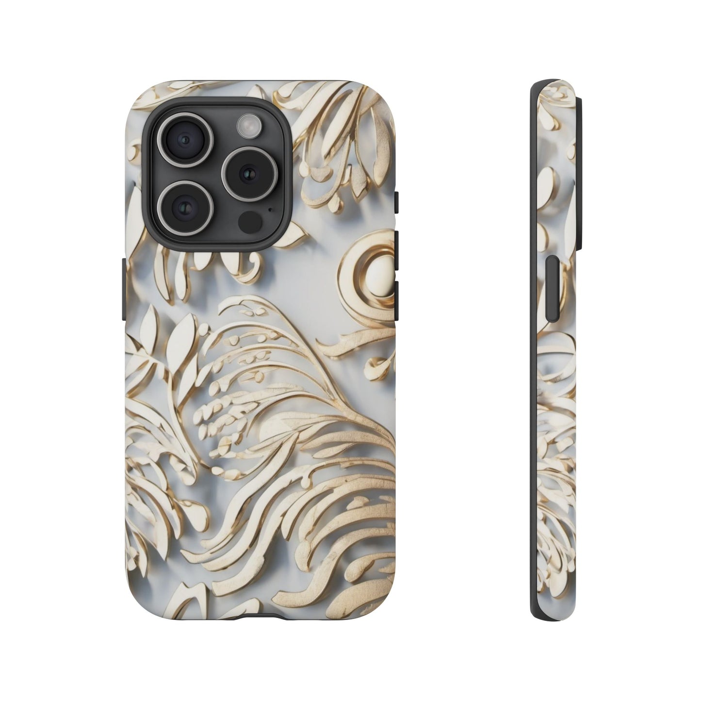 Golden Floral Engraving Tough Cases