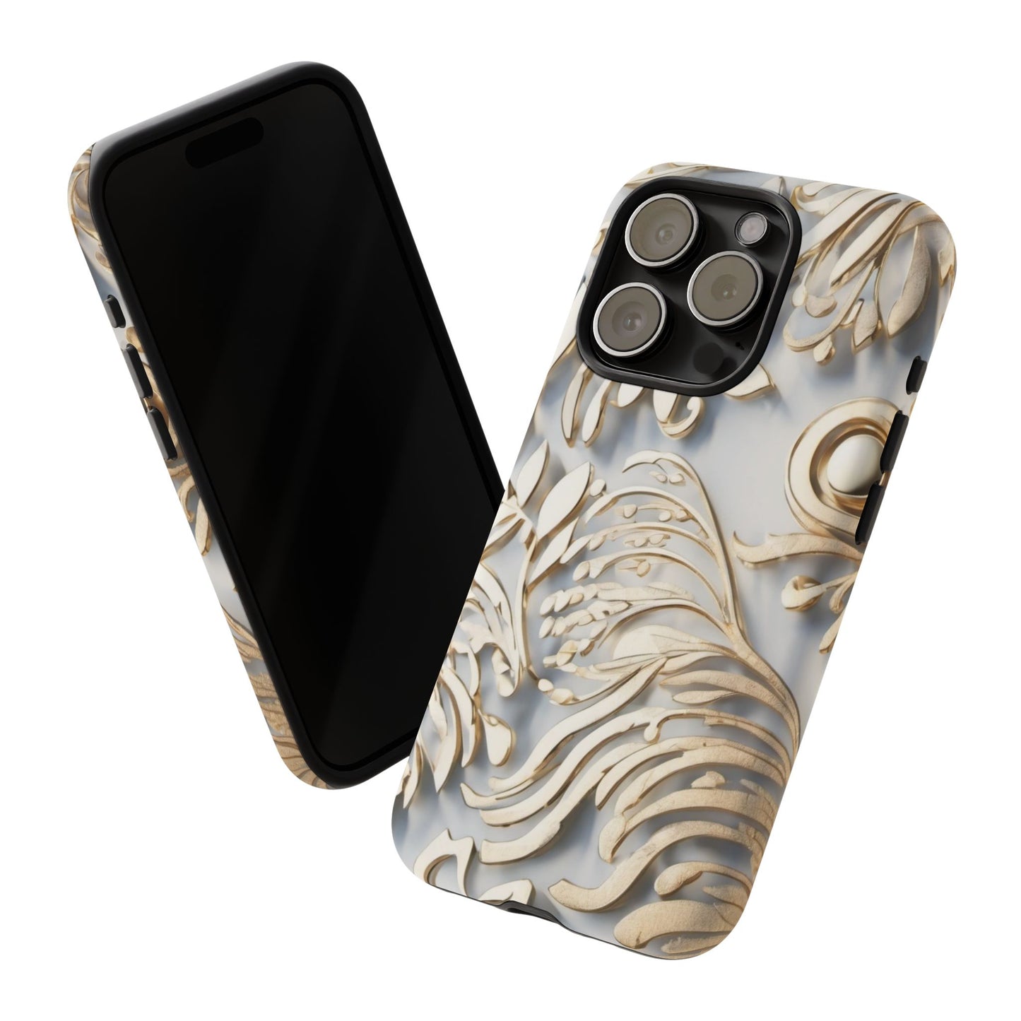 Golden Floral Engraving Tough Cases