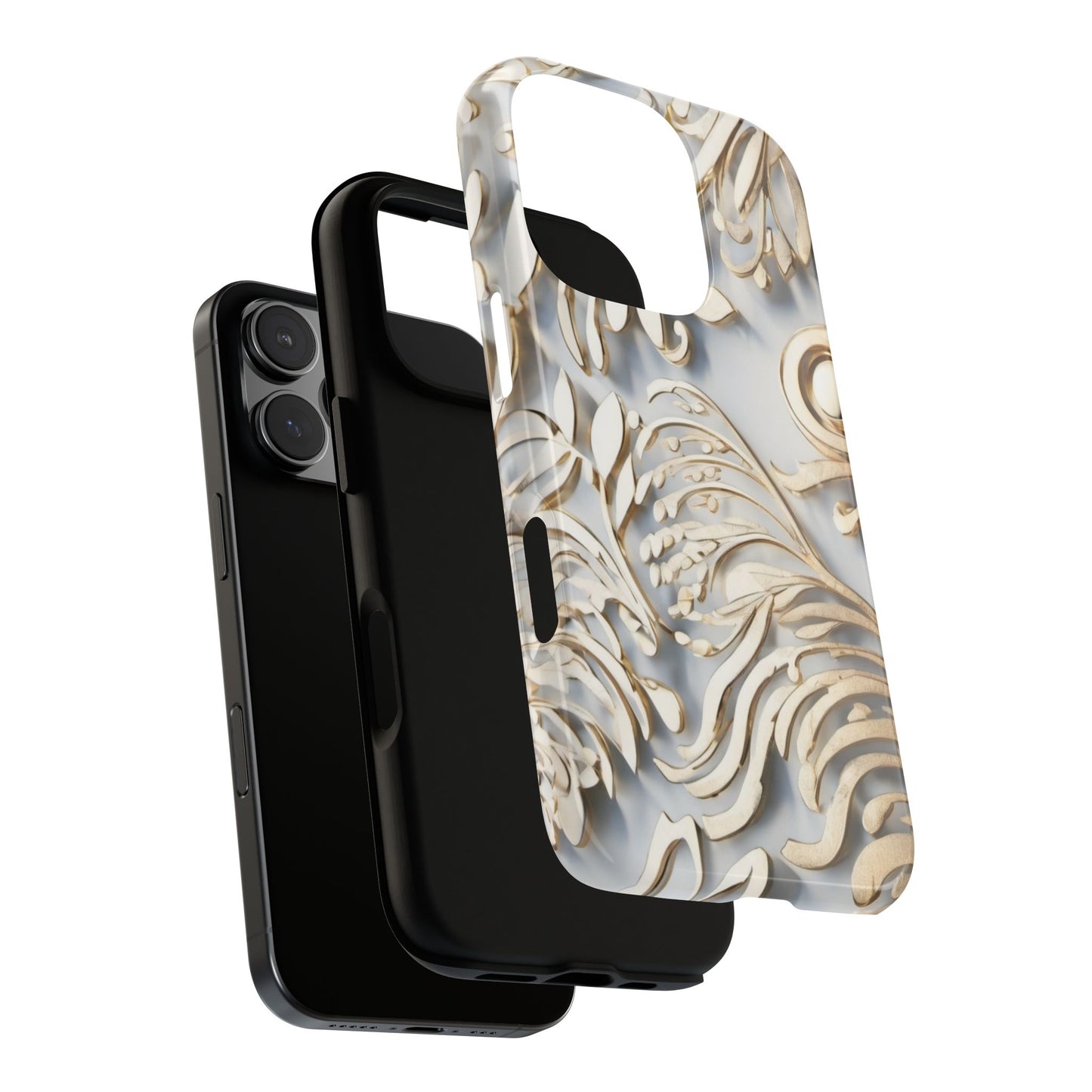 Golden Floral Engraving Tough Cases