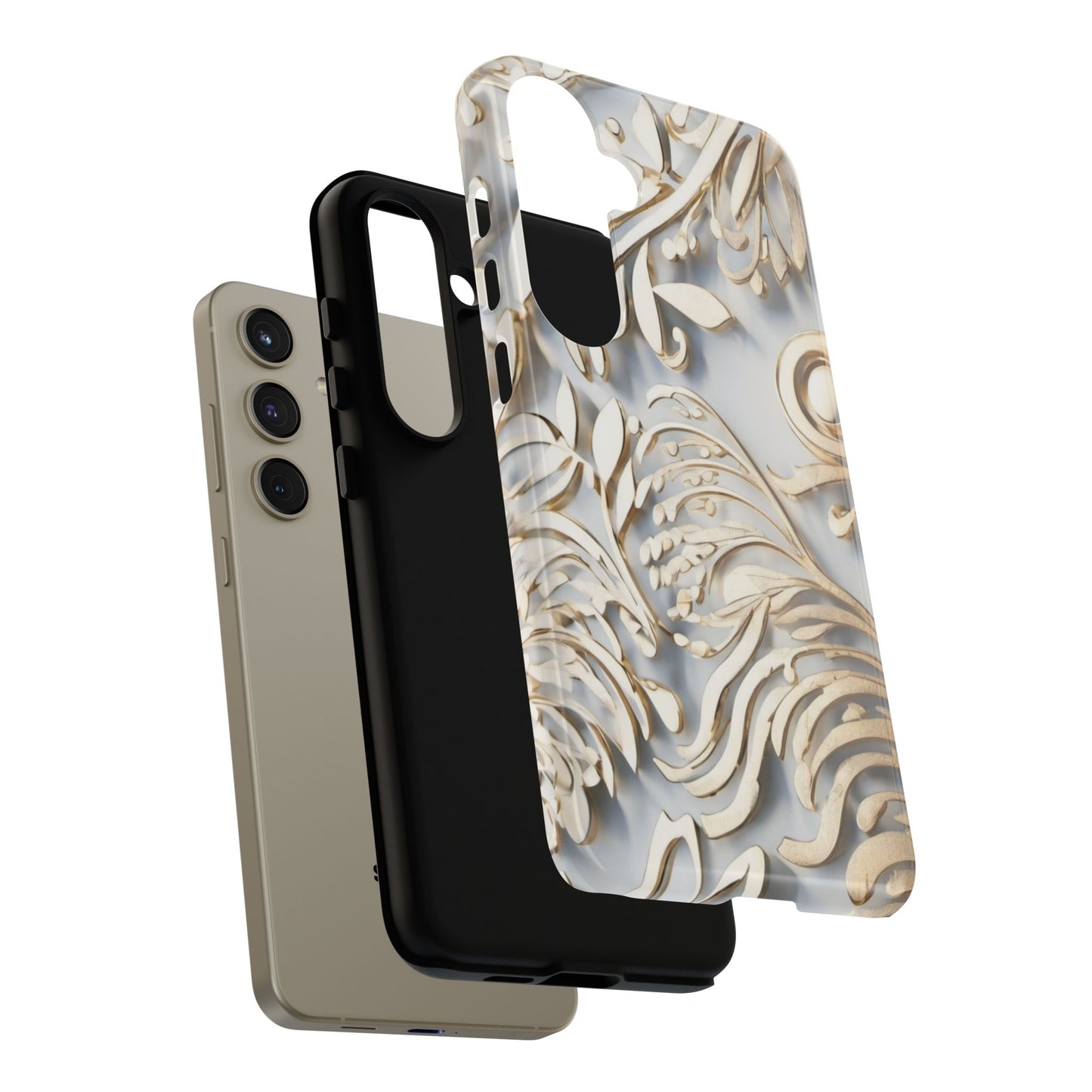 Golden Floral Engraving Tough Cases