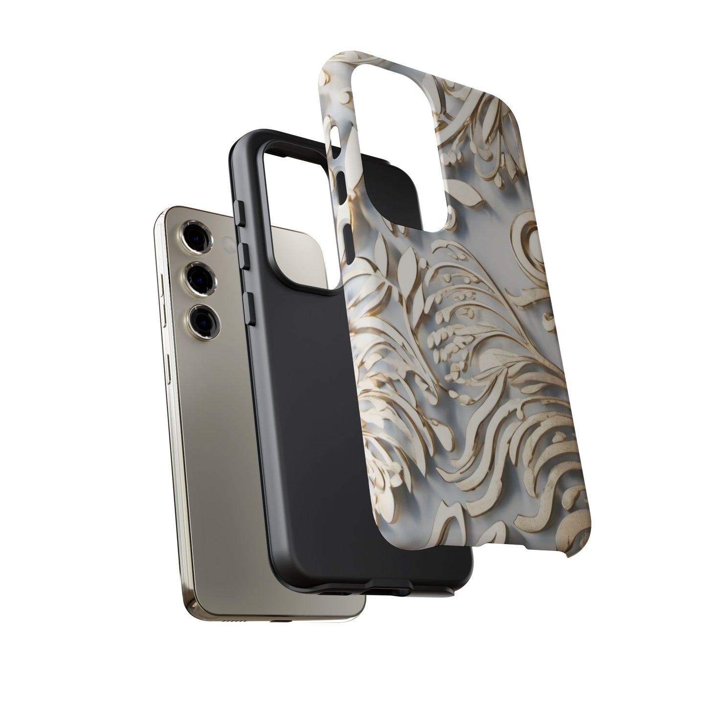 Golden Floral Engraving Tough Cases