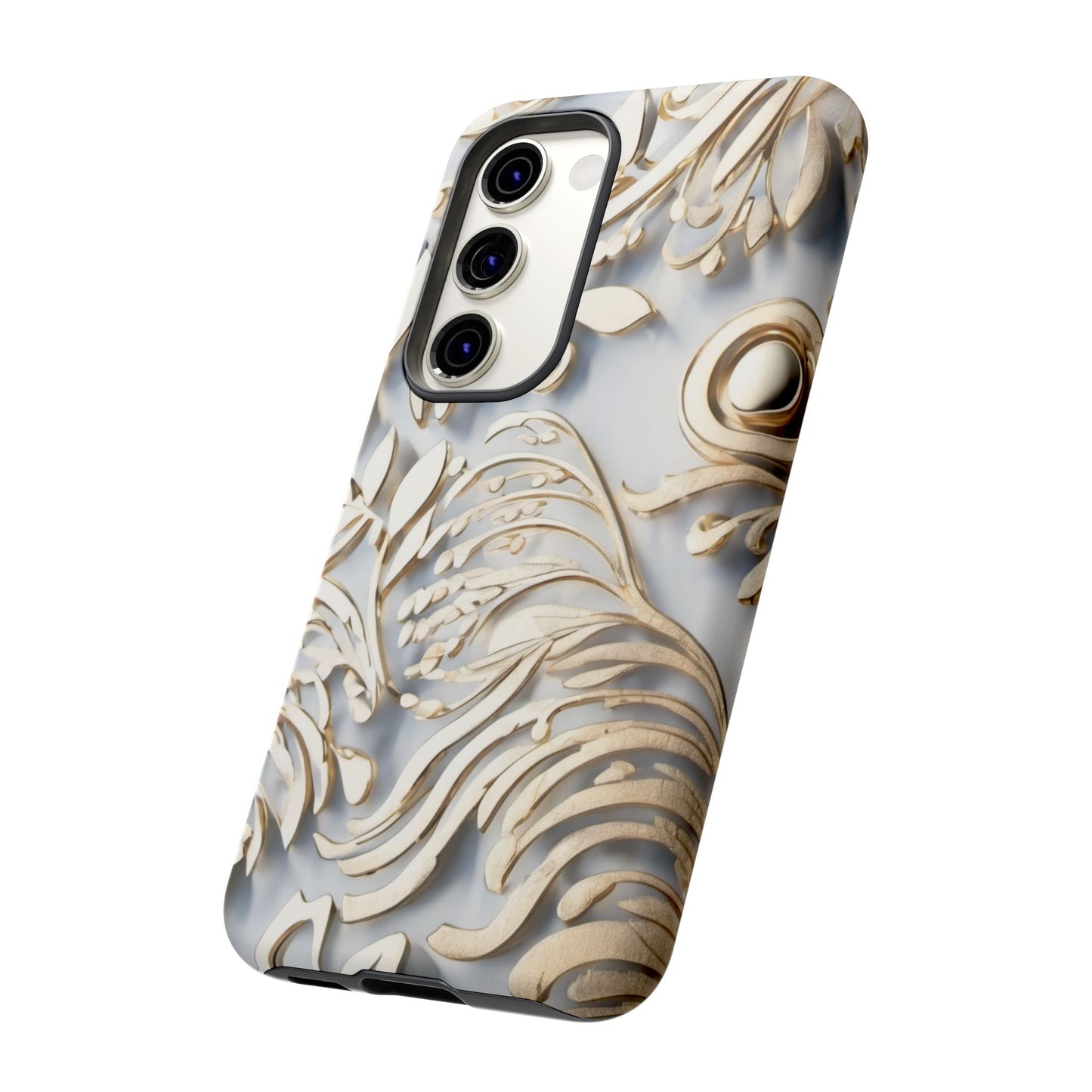 Golden Floral Engraving Tough Cases