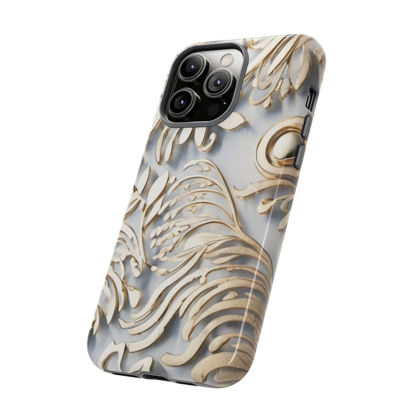 Golden Floral Engraving Tough Cases