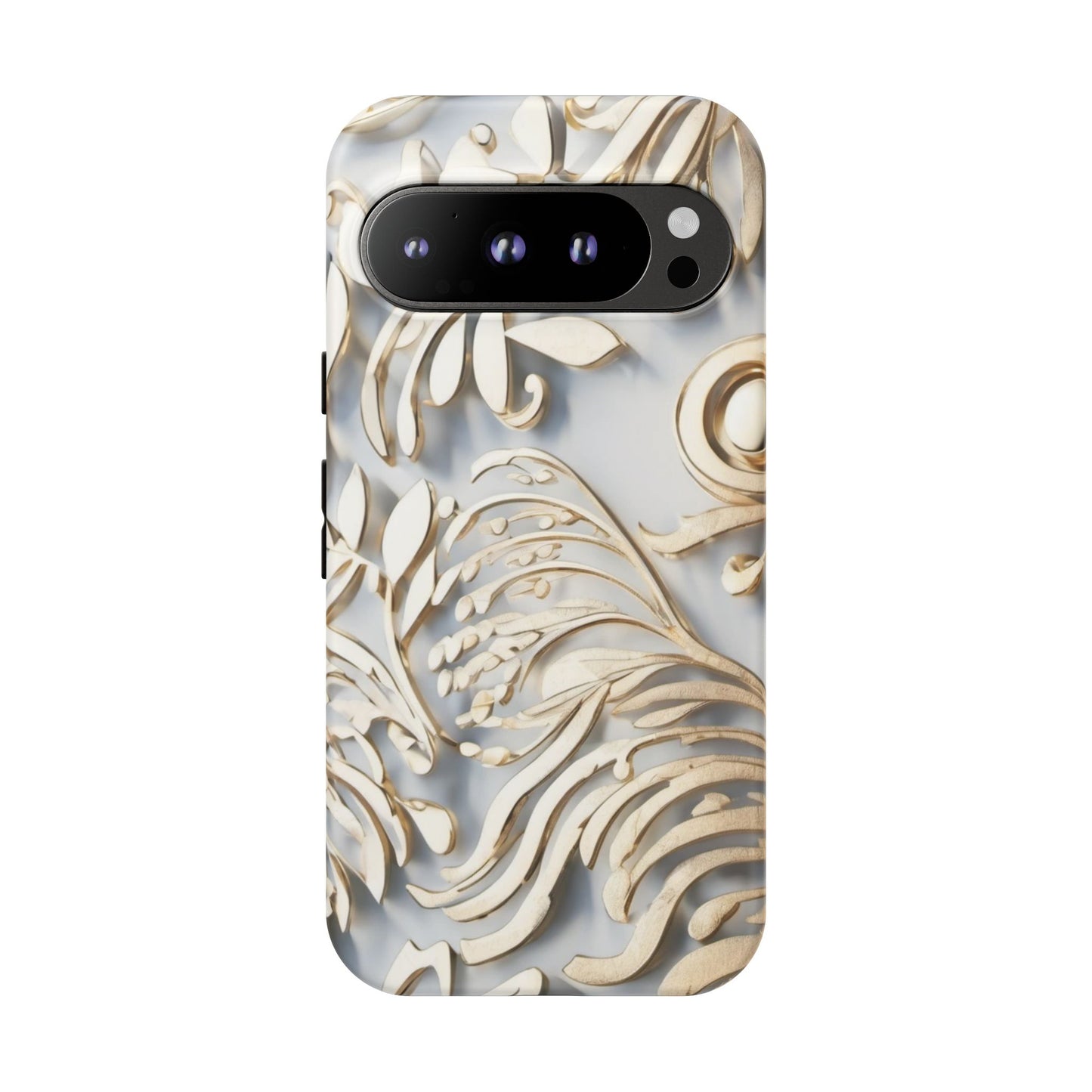 Golden Floral Engraving Tough Cases