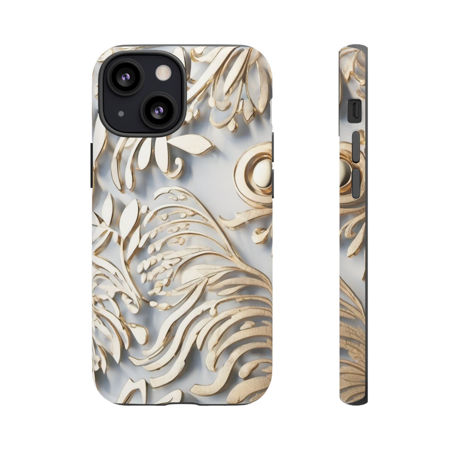 Golden Floral Engraving Tough Cases