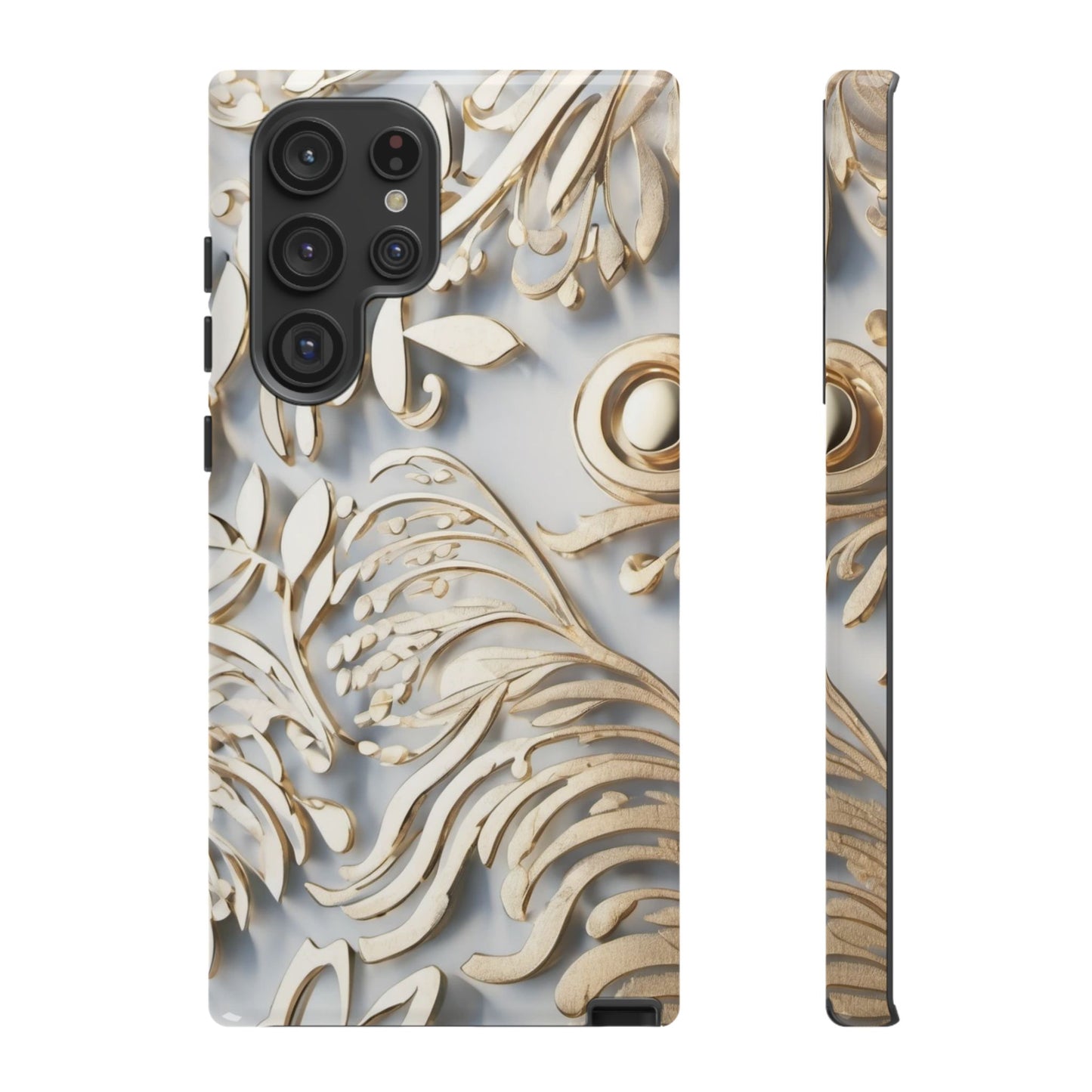 Golden Floral Engraving Tough Cases