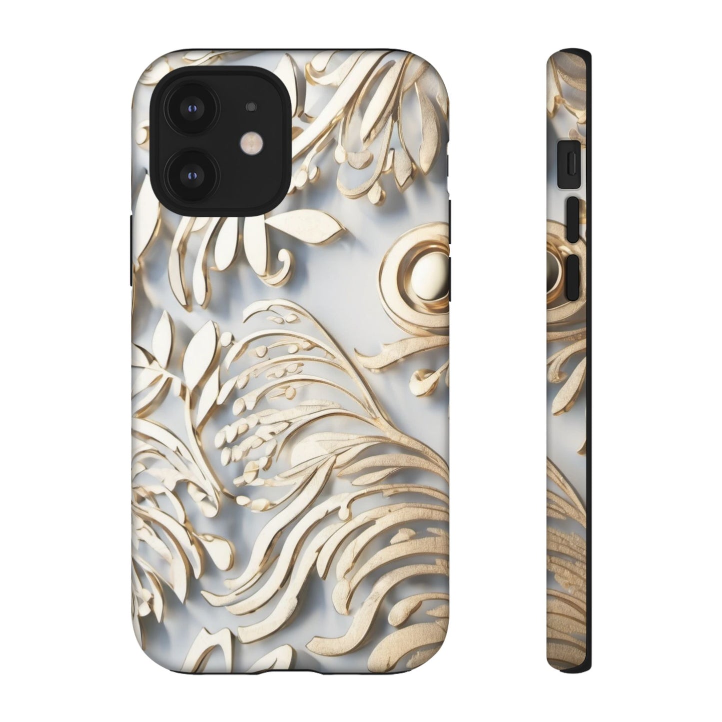 Golden Floral Engraving Tough Cases