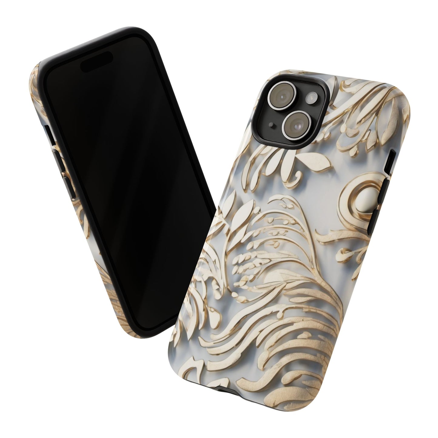 Golden Floral Engraving Tough Cases