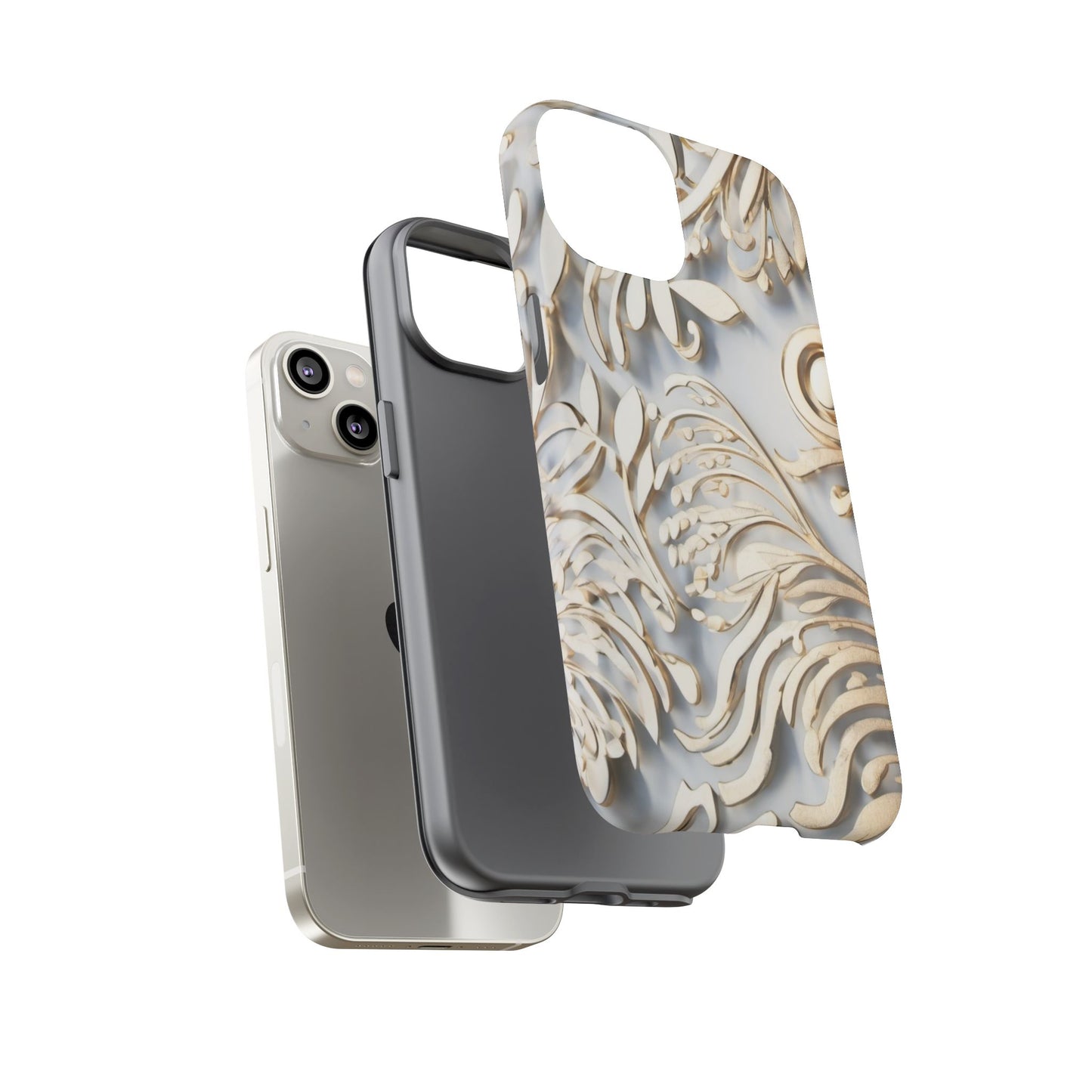 Golden Floral Engraving Tough Cases