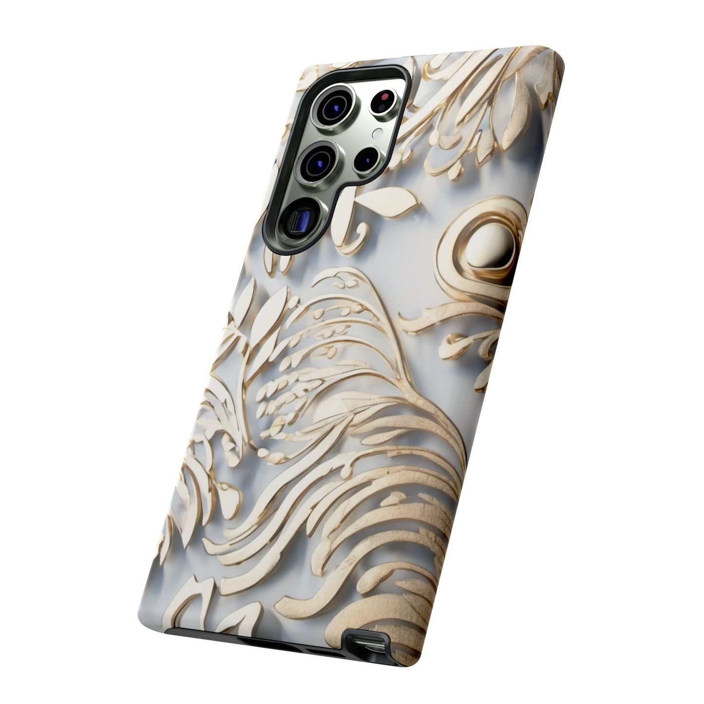 Golden Floral Engraving Tough Cases