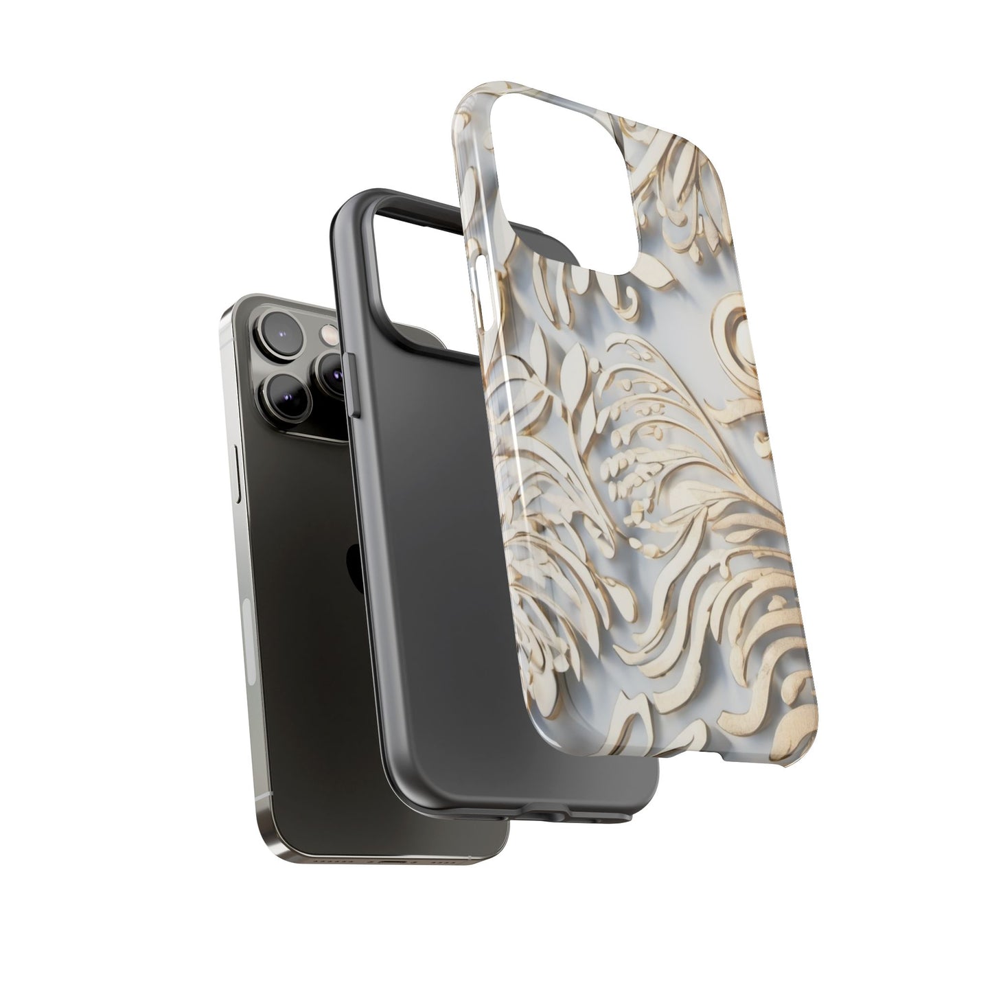 Golden Floral Engraving Tough Cases