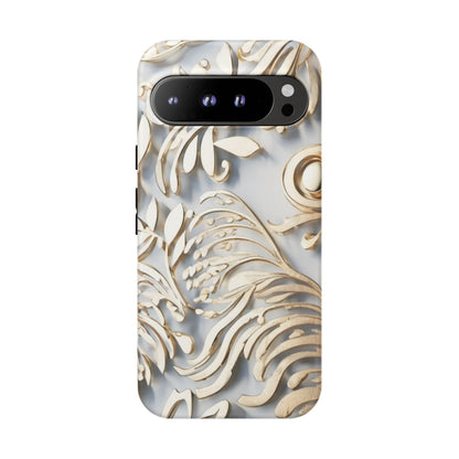 Golden Floral Engraving Tough Cases