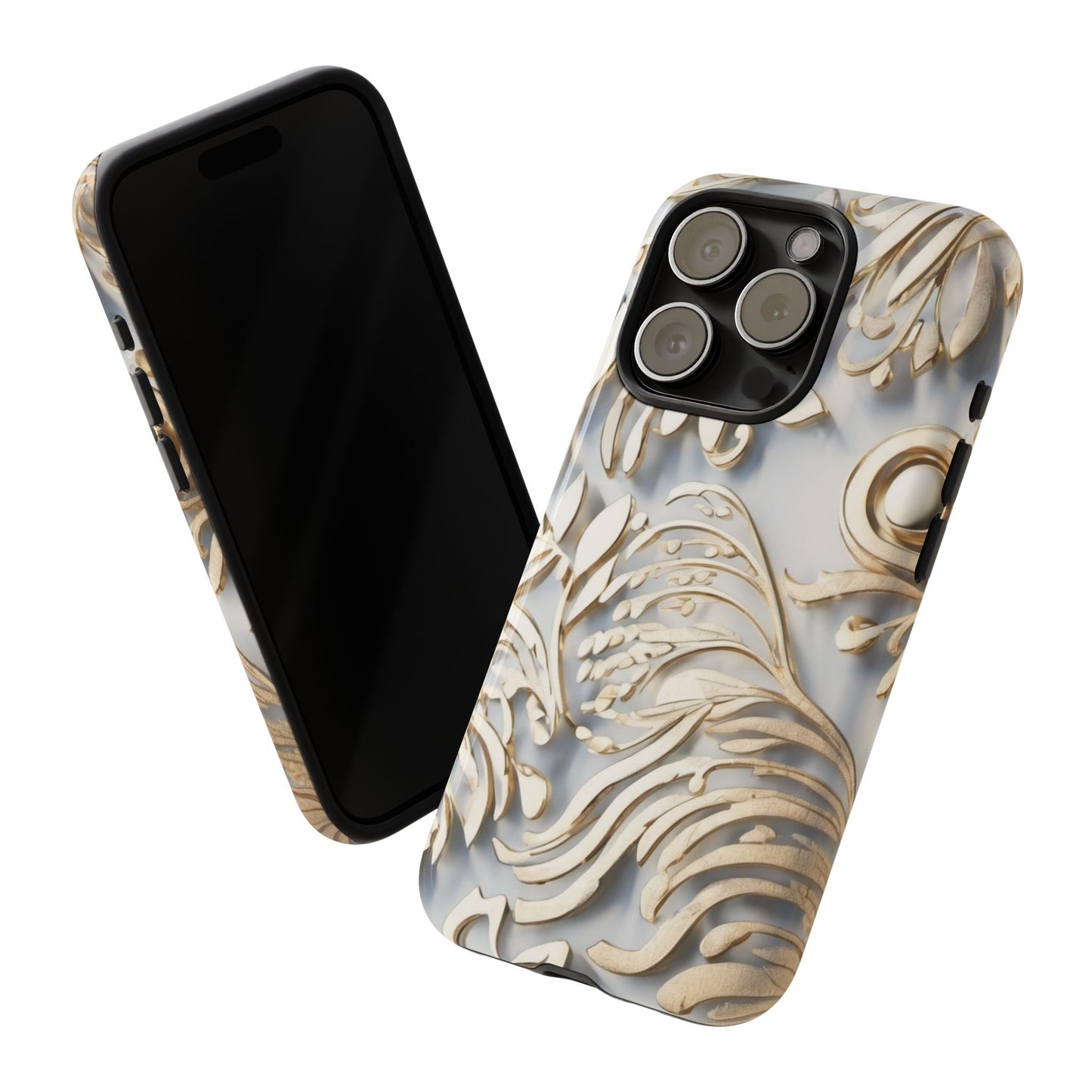 Golden Floral Engraving Tough Cases