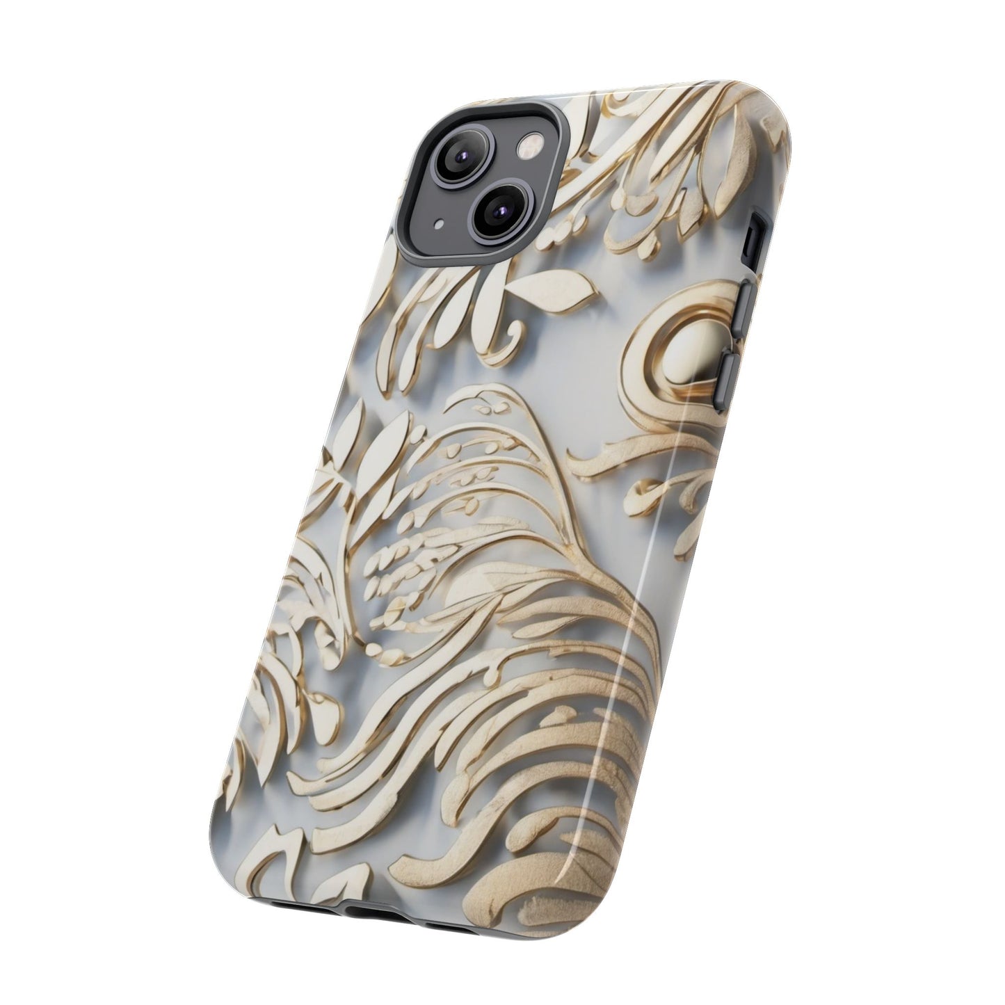 Golden Floral Engraving Tough Cases