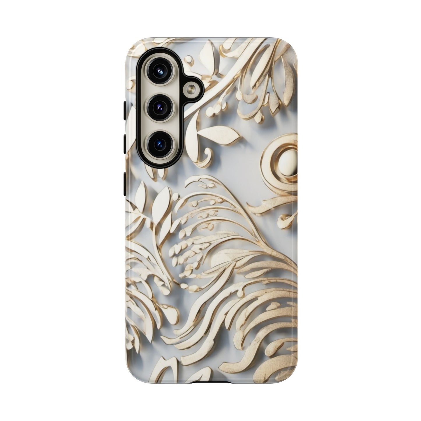 Golden Floral Engraving Tough Cases