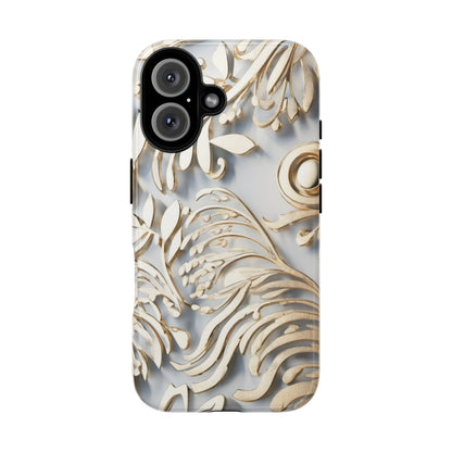 Golden Floral Engraving Tough Cases