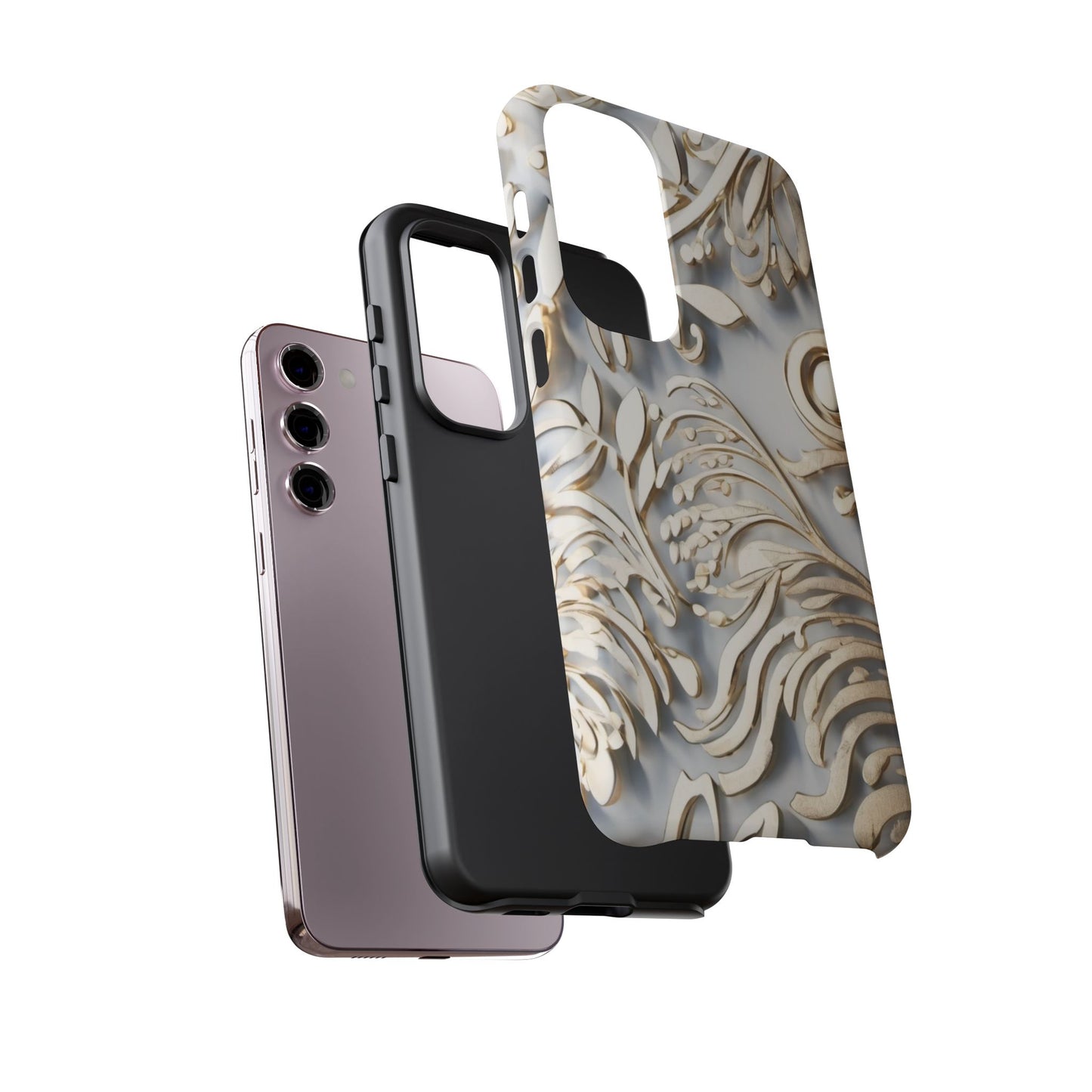 Golden Floral Engraving Tough Cases