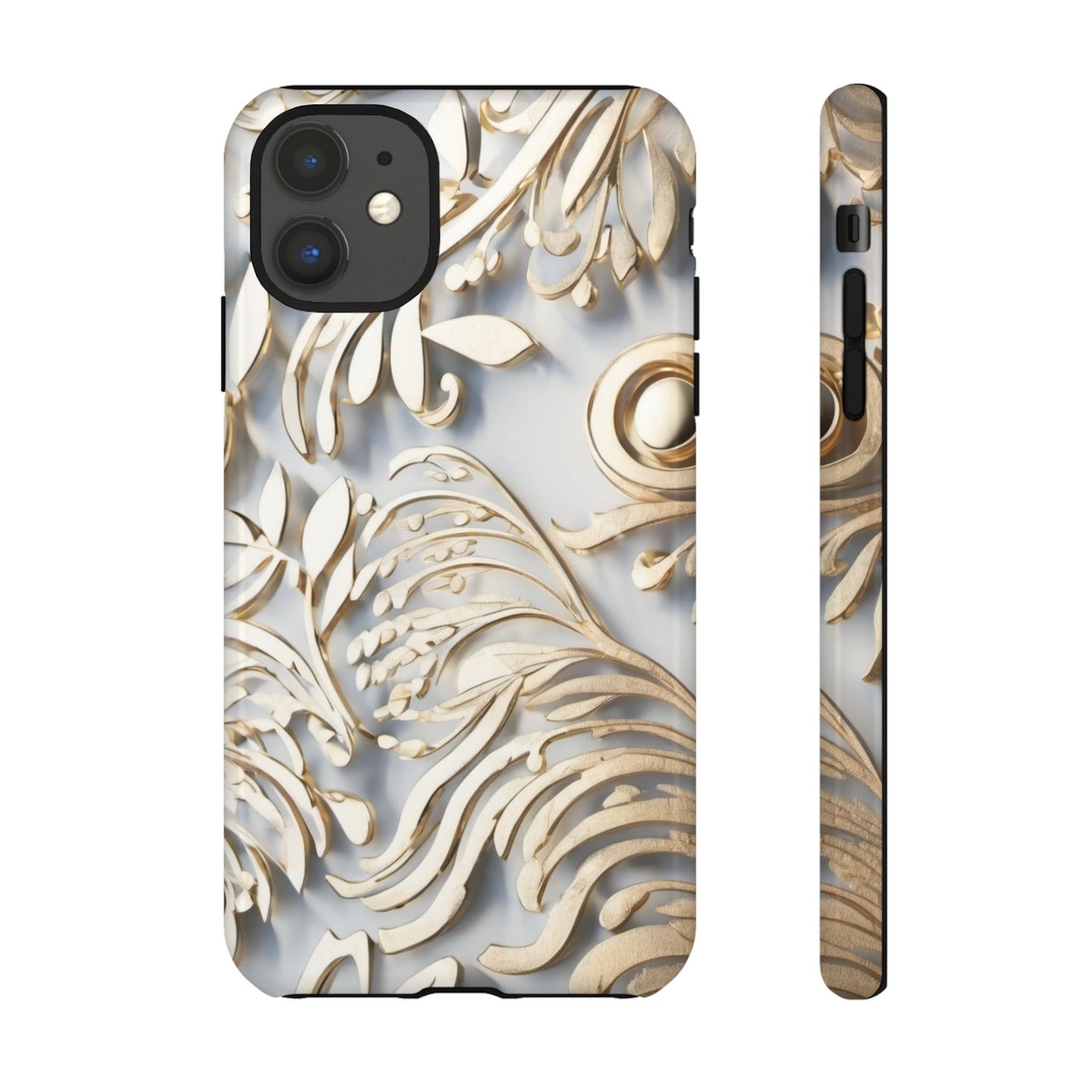 Golden Floral Engraving Tough Cases