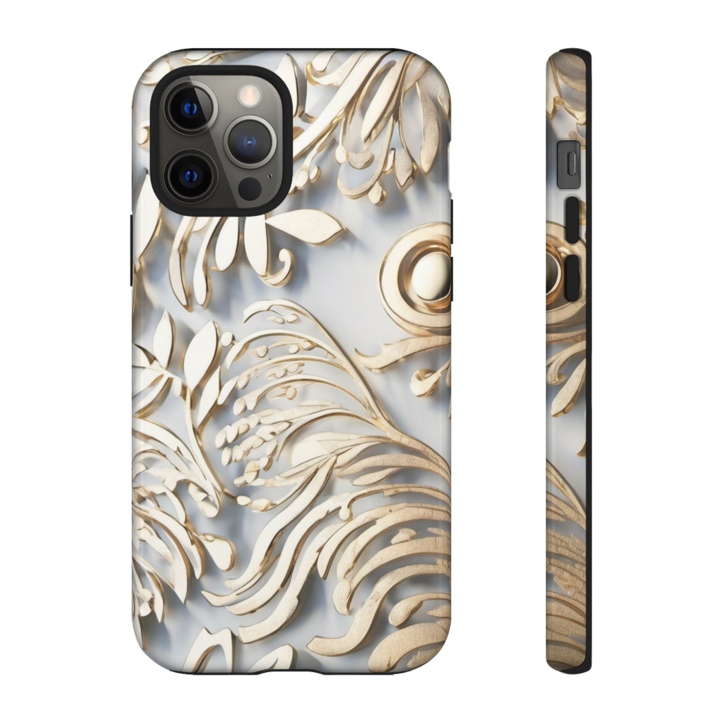 Golden Floral Engraving Tough Cases