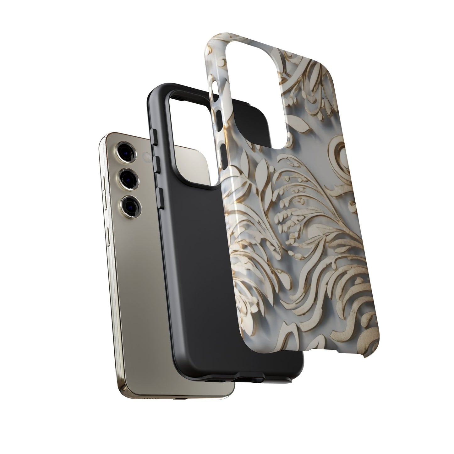 Golden Floral Engraving Tough Cases