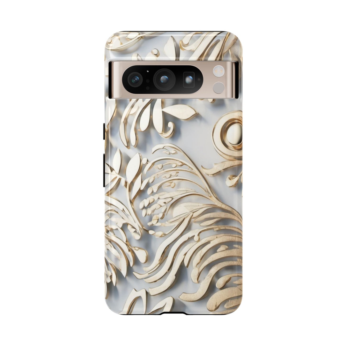 Golden Floral Engraving Tough Cases