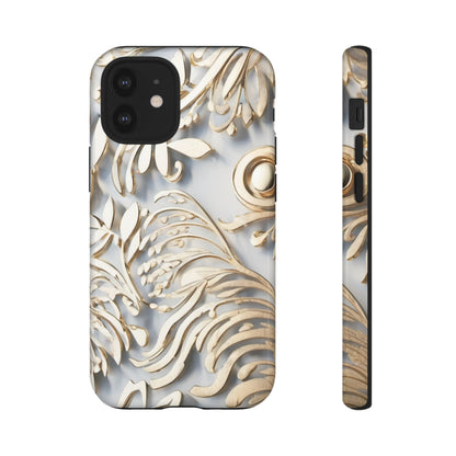 Golden Floral Engraving Tough Cases