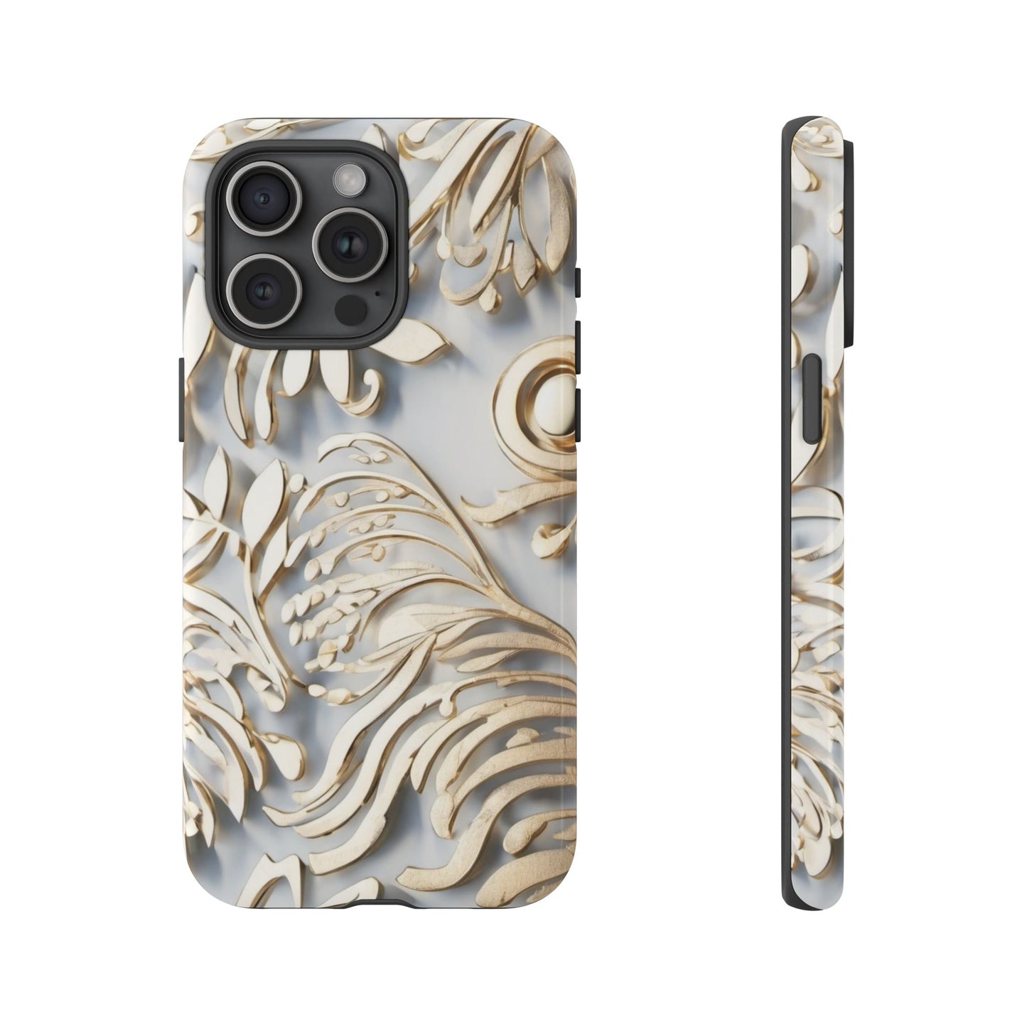 Golden Floral Engraving Tough Cases