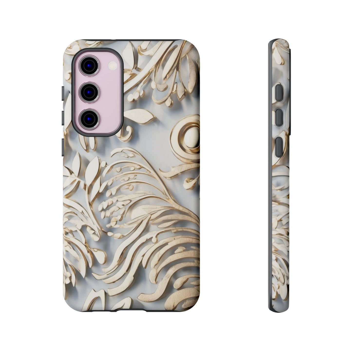 Golden Floral Engraving Tough Cases