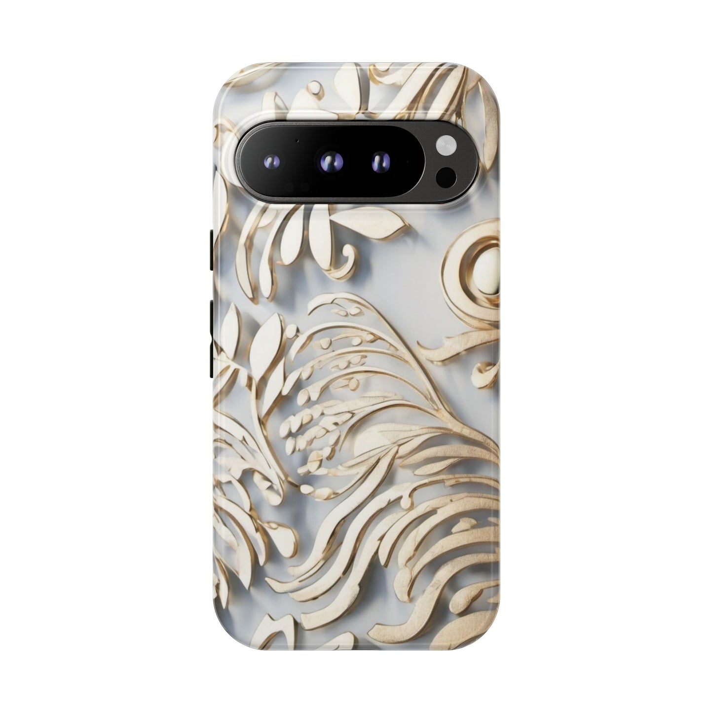 Golden Floral Engraving Tough Cases