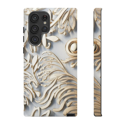 Golden Floral Engraving Tough Cases