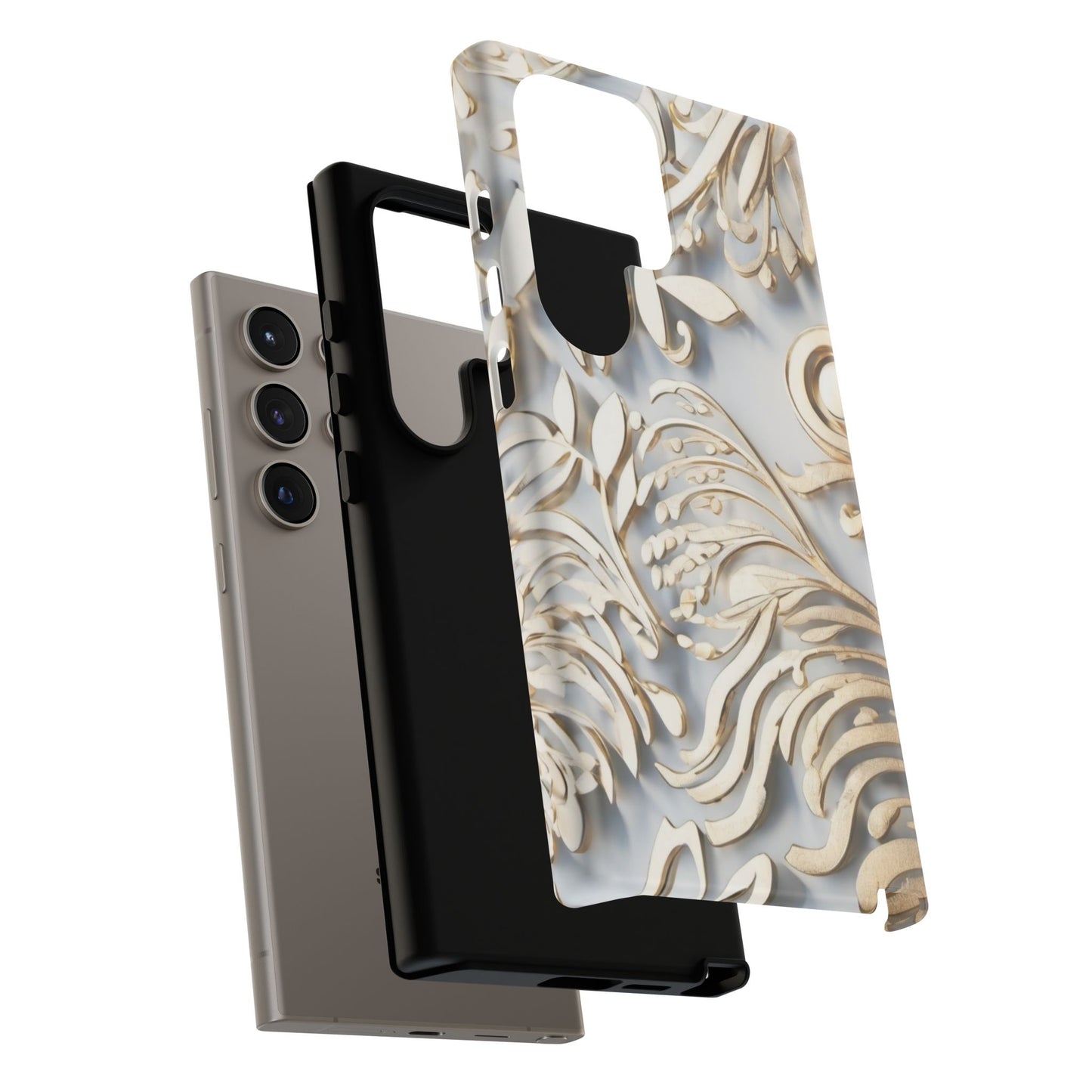 Golden Floral Engraving Tough Cases