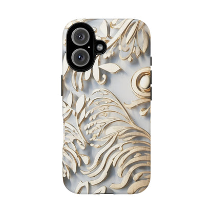 Golden Floral Engraving Tough Cases