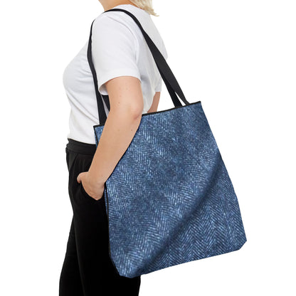 Denim Herringbone Tote (AOP)