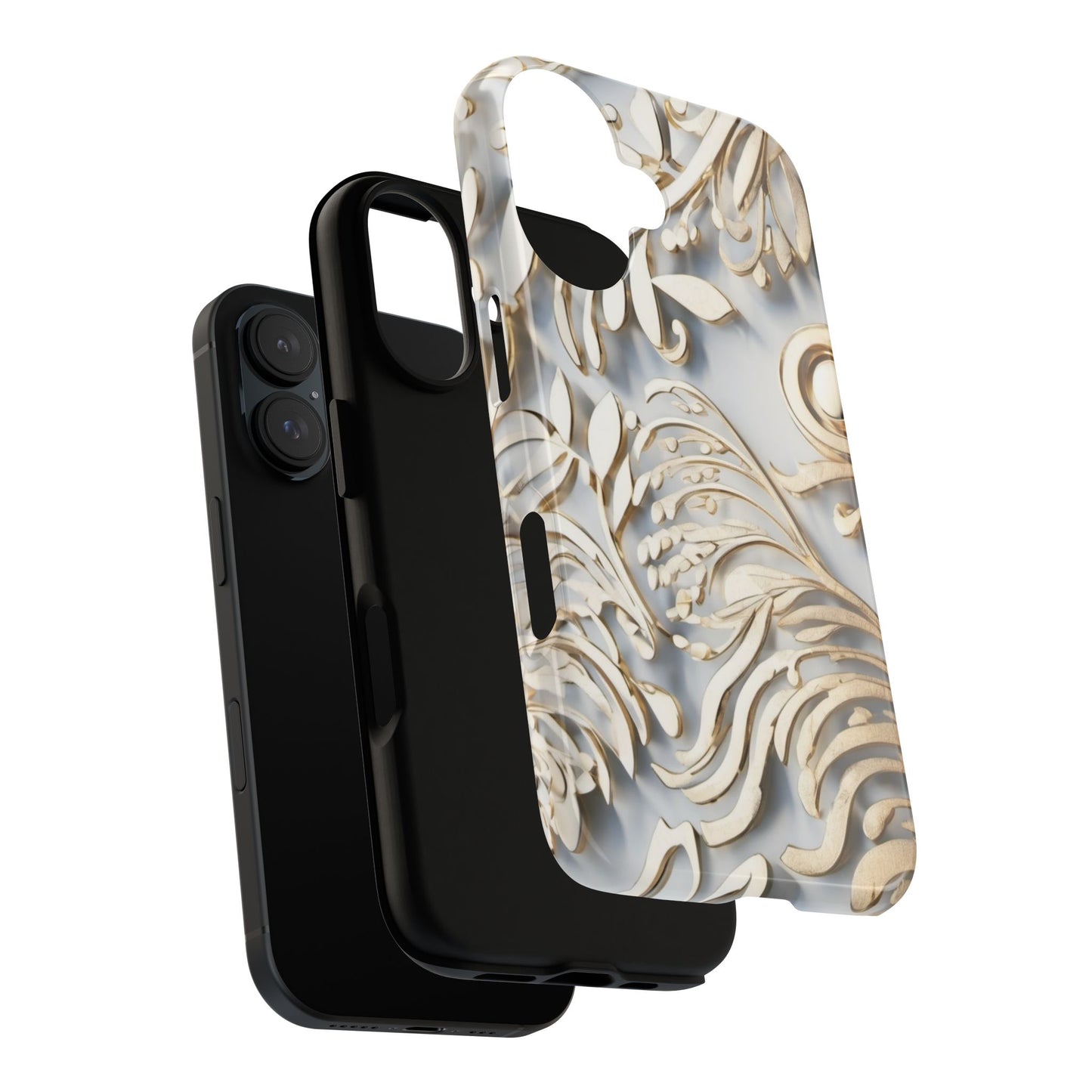 Golden Floral Engraving Tough Cases