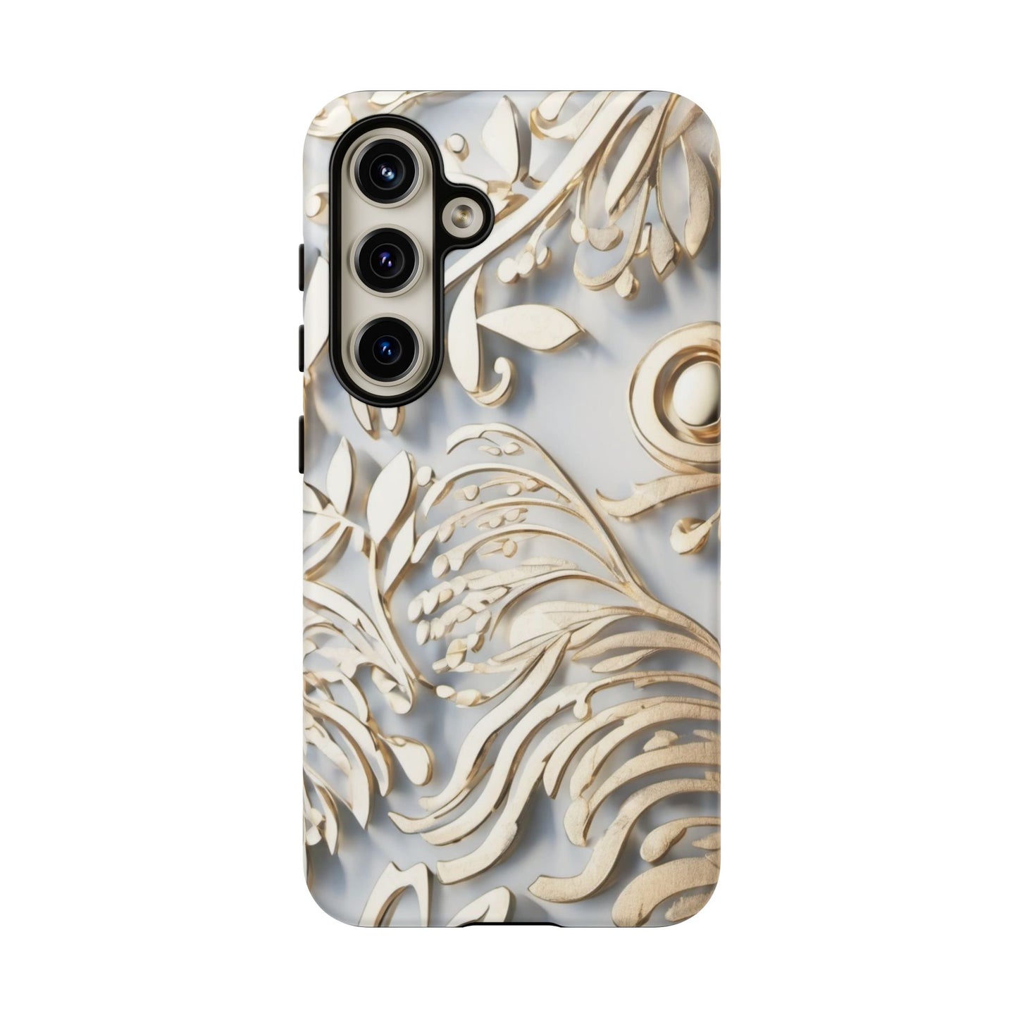 Golden Floral Engraving Tough Cases