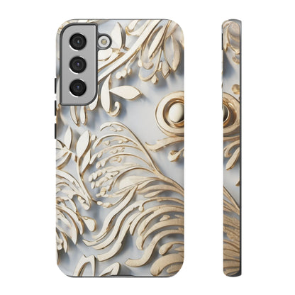 Golden Floral Engraving Tough Cases