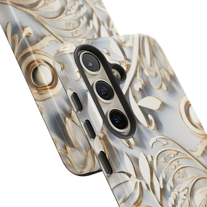 Golden Floral Engraving Tough Cases