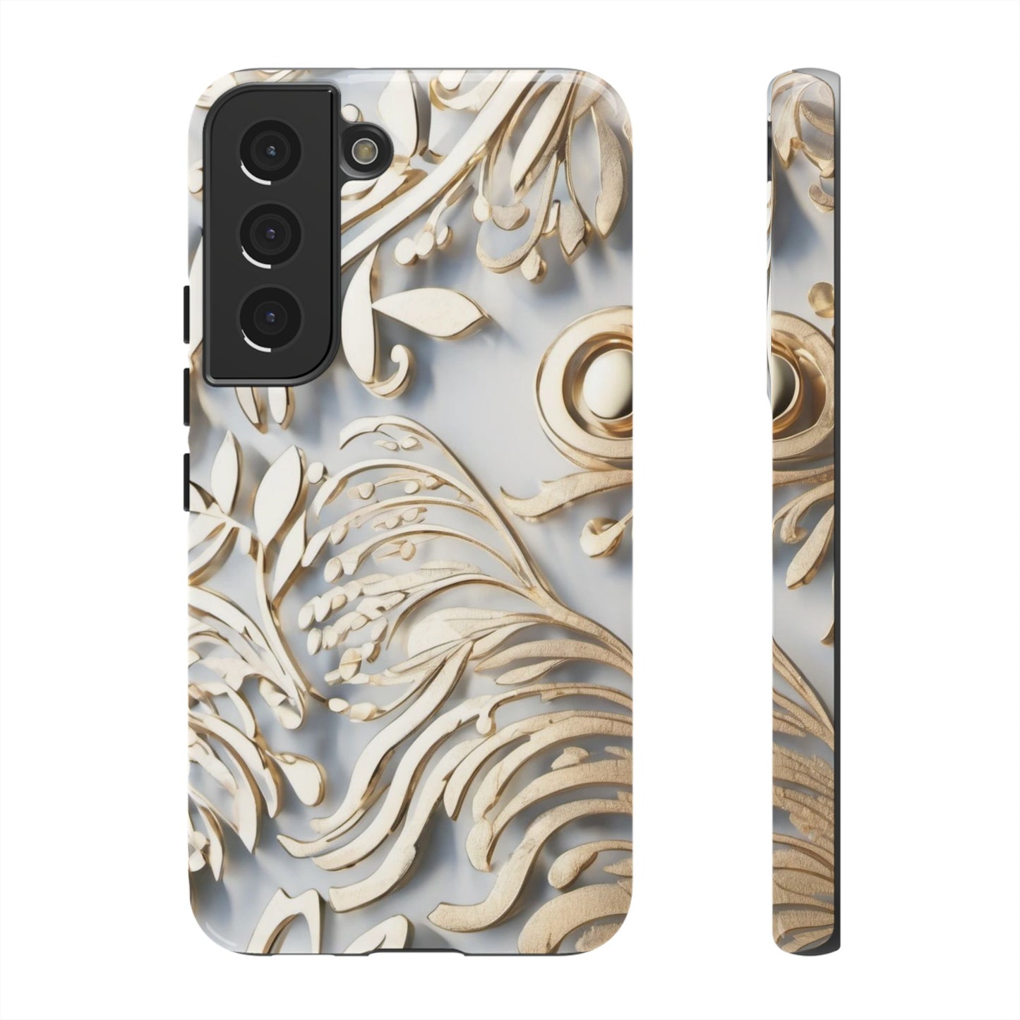 Golden Floral Engraving Tough Cases