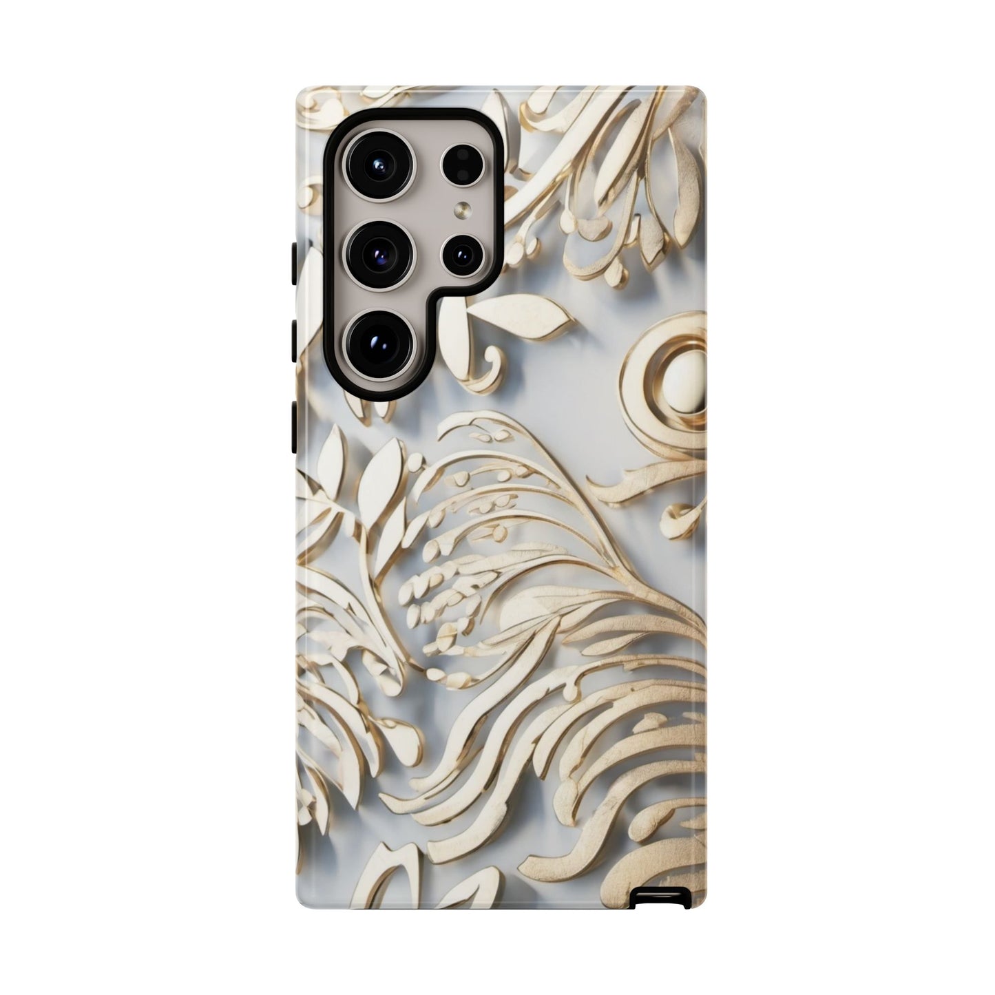 Golden Floral Engraving Tough Cases