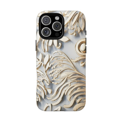 Golden Floral Engraving Tough Cases