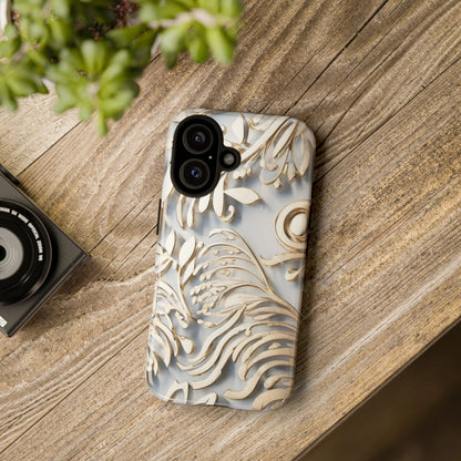 Golden Floral Engraving Tough Cases