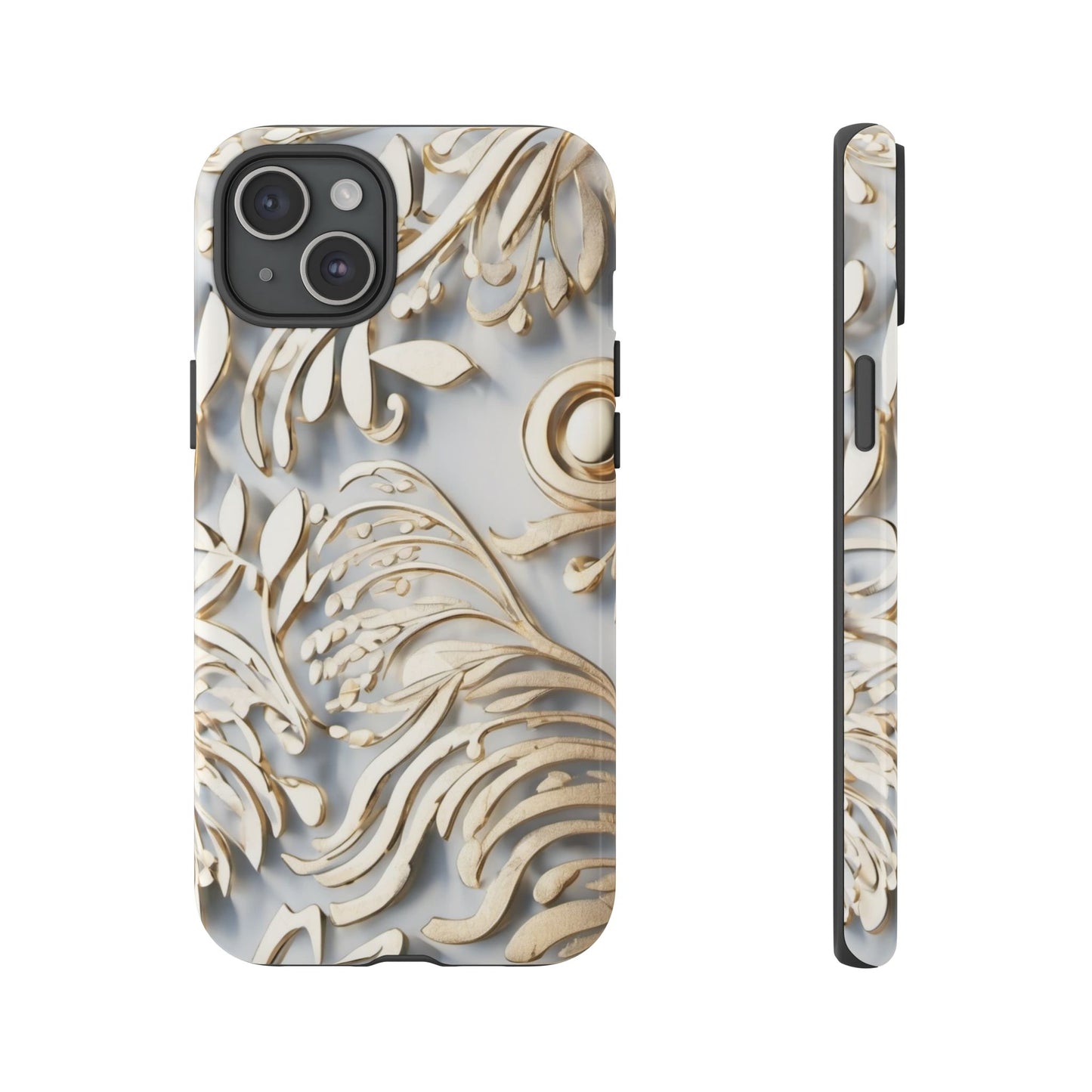 Golden Floral Engraving Tough Cases